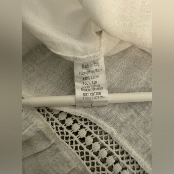 Terzo Millennio - linen and crochet long sleeve tunic - Picture 8 of 10